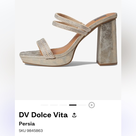 NIB DV by Dolce Vita Persia Platform Heels In Gold Size 8.5 - Picture 4 of 12